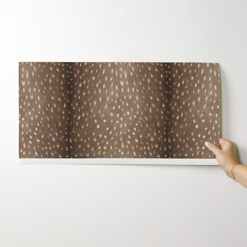 Deer Wallpaper - Silky Faux Deer Hide By Thinlinetextiles - Country Rustic Chic Axis Removable Self Adhesive Wallpaper Roll by Spoonflower image 9