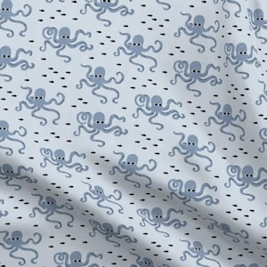 Whimsical pastel coastal beach cotton fabric printed by Spoonflower