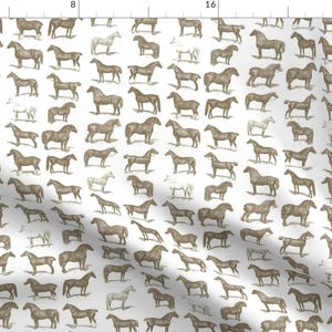 Vintage Equestrian Sport Fabric - Vintage Horse Breed Poster Wall Paper By Cooper+Craft - Equestrian Sport Fabric With Spoonflower