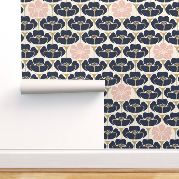 Art Deco Wallpaper Floral Pink Cream By Fernlesliestudio 1920s Custom Printed Removable Self Adhesive Wallpaper Roll By Spoonflower Art Deco Wallpaper Floral Pink Cream By Fernlesliestudio 1920s Custom Printed Removable Self Adhesive Wallpaper Roll By Spoonflower