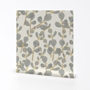 Bluegum Wallpaper - Textured Look Blue Gum By Vicki Larner - Australian Eucalyptus Removable Self Adhesive Wallpaper Roll by Spoonflower