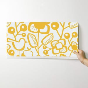 Scandi Wallpaper - Jumbo Scandinavian Garden By Mariana Valladares - Yellow Flowers Removable Self Adhesive Wallpaper Roll by Spoonflower image 9