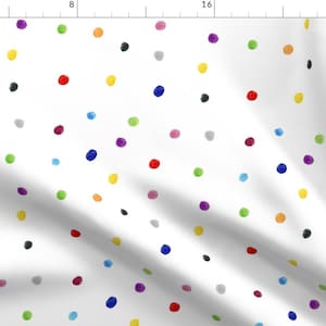 Rainbow Spots Fabric - Watercolor Polka Dots Multicolor By Arrowandtheheart - Dotty Vibrant Fun Cotton Fabric By The Yard With Spoonflower