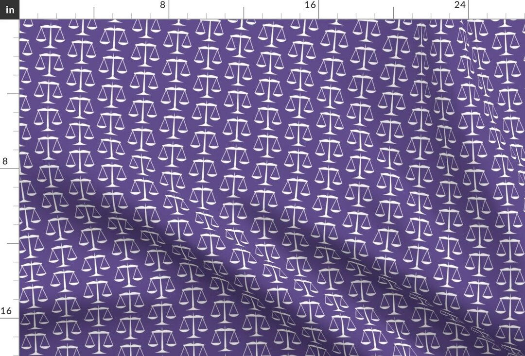 Legal Scales Fabric - Scales of Justice by Mtothefifthpower - Purple ...