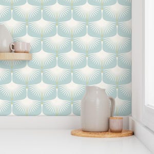 Art Deco Wallpaper - Art Deco Swans By Katerhees - Pastel Light Blue White Birds 1920 Removable Self Adhesive Wallpaper Roll by Spoonflower image 7