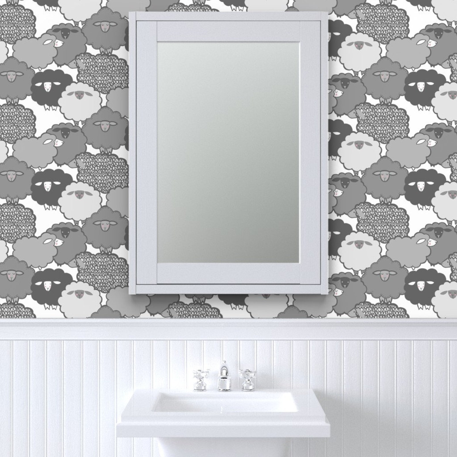 Gray Sheep Wallpaper Sheep Shape gray by Leanne Sheep - Etsy