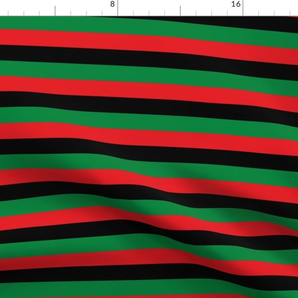 Red Black Green Flag Fabric - Red Black Green Pan African Flag By Mtothefifthpower - Flag Cotton Fabric By The Yard With Spoonflower