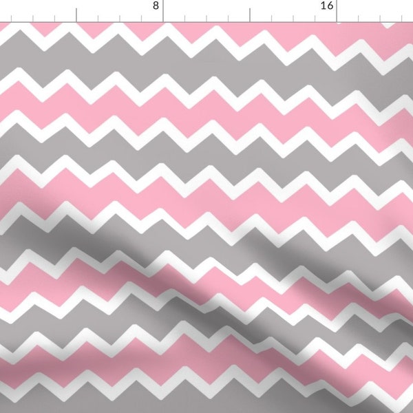 Pink Chevron Fabric Etsy
