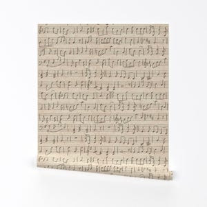 Musical Wallpaper - Vintage Music Notes By Svetlana Prikhnenko - Beige Custom Printed Removable Self Adhesive Wallpaper Roll by Spoonflower