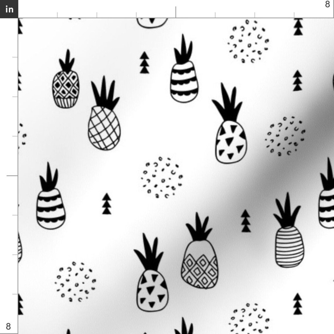 Pineapple Fabric Geometric Pineapple Fruit Scandinavian by Etsy