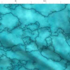 Blue Marble Fabric - Turquoise Stone Acid Wash By Dixiemoon - Geology Blue Marble Pattern Cotton Fabric By The Yard With Spoonflower