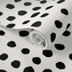 Nursery Wallpaper - Dots Cream Neutral Minimal Animal Spots by Charlotte Winter - Removable Self Adhesive Wallpaper Roll by Spoonflower image 3