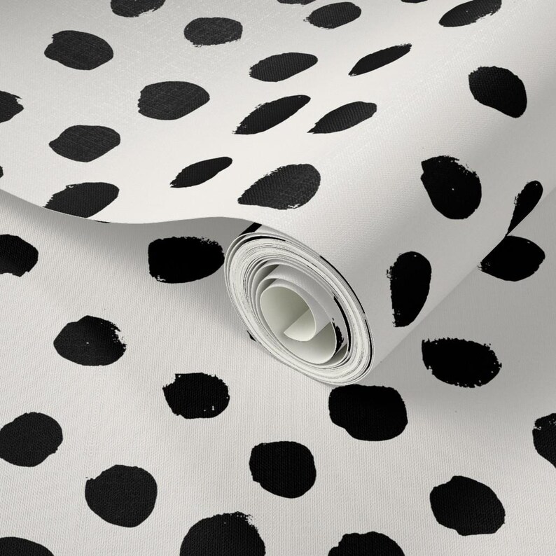 Nursery Wallpaper - Dots Cream Neutral Minimal Animal Spots by Charlotte Winter - Removable Self Adhesive Wallpaper Roll by Spoonflower image 3
