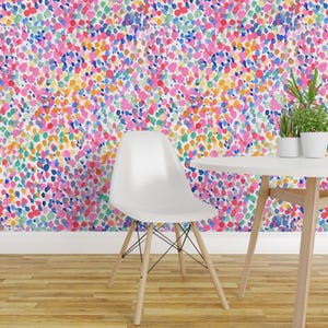 Prickig tapet - Lättsam pastellfärg av Mjmstudio - Färgglad abstrakt rolig avtagbar självhäftande tapetrulle för barn av Spoonflower