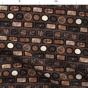 Chocolate Box Fabric - Box Of Chocolates by hblovescrafts - Milk Chocolate Truffle Valentines Day Fabric by the Yard by Spoonflower