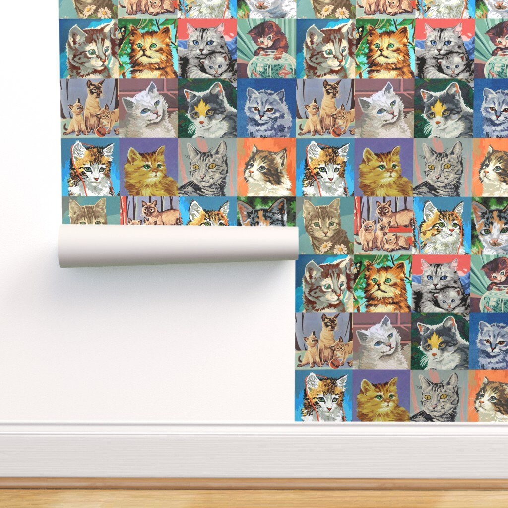Peel-and-Stick Removable Wallpaper Cat Cats Kitten Kitty Pet Pets Peel-and-Stick Removable Wallpaper Cat Cats Kitten Kitty Pet Pets
