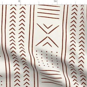 May include: A seamless pattern featuring a geometric design with brown lines and shapes on a white background. The pattern is made up of repeating motifs of arrows, dots, and lines.
