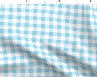 sky blue buffalo plaid Fabric - Blue Gingham Plaid By Thecollectivelux - baby boy easter sunday Cotton Fabric By The Yard With Spoonflower