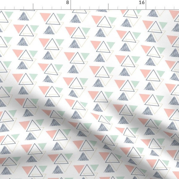 Triangles Fabric - Geo Triangles // Briar Woods By Littlearrowdesign - Geometric Cotton Fabric By The Yard With Spoonflower