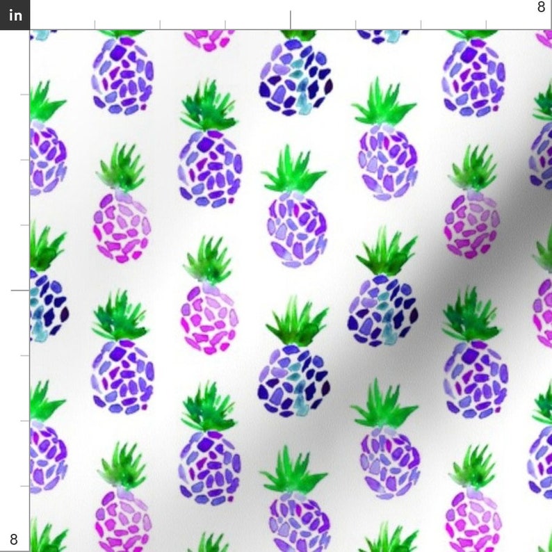 Purple Pineapple Fabric Purple Pineapples Watercolor by Etsy