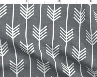 Arrows Fabric - Arrows Grey and White Fabric By Holli Zollinger - Arrows Fabric with Spoonflower - By the yard