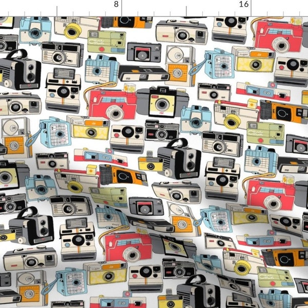 Retro Camera Fabric - Make It Snappy! By Pennycandy - Vintage Retro Camera Cotton Fabric By The Yard With Spoonflower
