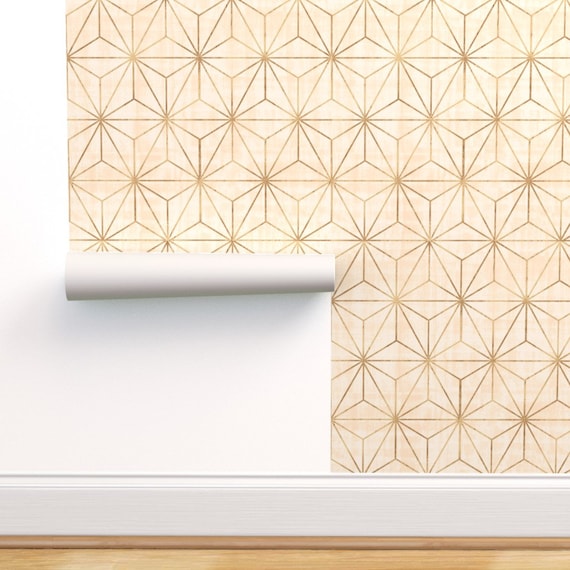 Removable Water-Activated Wallpaper Geometric Geo Retro Vintage Green Yellow Removable Water-Activated Wallpaper Geometric Geo Retro Vintage Green Yellow