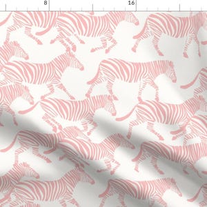 Zebra Fabric - Zebras In Light Pink By Littlearrowdesign- Zebra Wild Animals Safari Nursery Decor Cotton Fabric By The Yard With Spoonflower