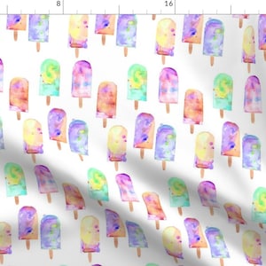 Watercolor Summer Fabric - Ice Pops Multi By Erinanne - Ice Pops Cotton Fabric By The Yard With Spoonflower