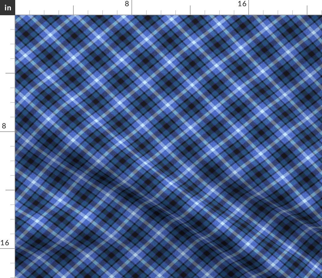  Spoonflower Fabric - Navy Buffalo Plaid Check Gingham Blue  White Painted Large Printed on Petal Signature Cotton Fabric by The Yard -  Sewing Quilting Apparel Crafts Decor