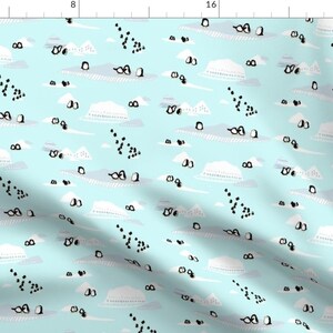 Penguins Fabric - Penguins By Momshoo - Winter Penguin Nursery Decor Cotton Fabric By The Yard With Spoonflower