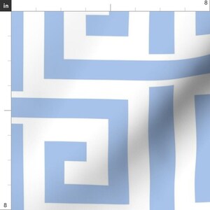 Blue Preppy Upholstery Fabric- Greek Key by Vivdesign - Geometric ...