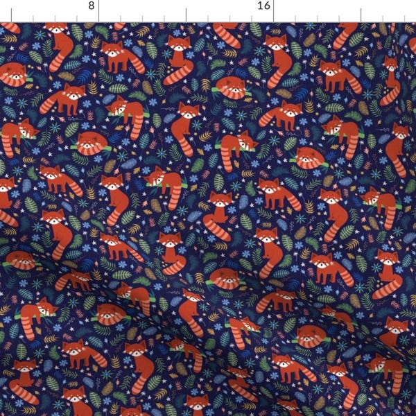 Red Panda Fabric - Red Panda Final-01 By Juniperr - Red Panda Endangered Species WIld Animal Bear Cotton Fabric By The Yard With Spoonflower