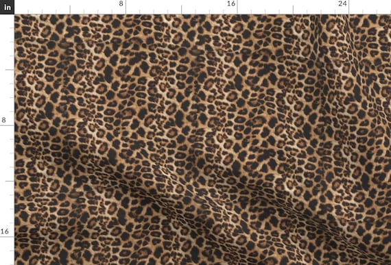 Cheetah Fabric - Cheetah Leopard By Parisbebe - Brown Tan Realistic Animal Print Safari Africa Cotton Fabric By The Yard With Spoonflower