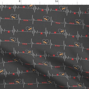 Heart Health Fabric - Heart Health Awareness - Black By Ohdarkthirty - Chd Heart Health Awareness Cotton Fabric By The Yard With Spoonflower