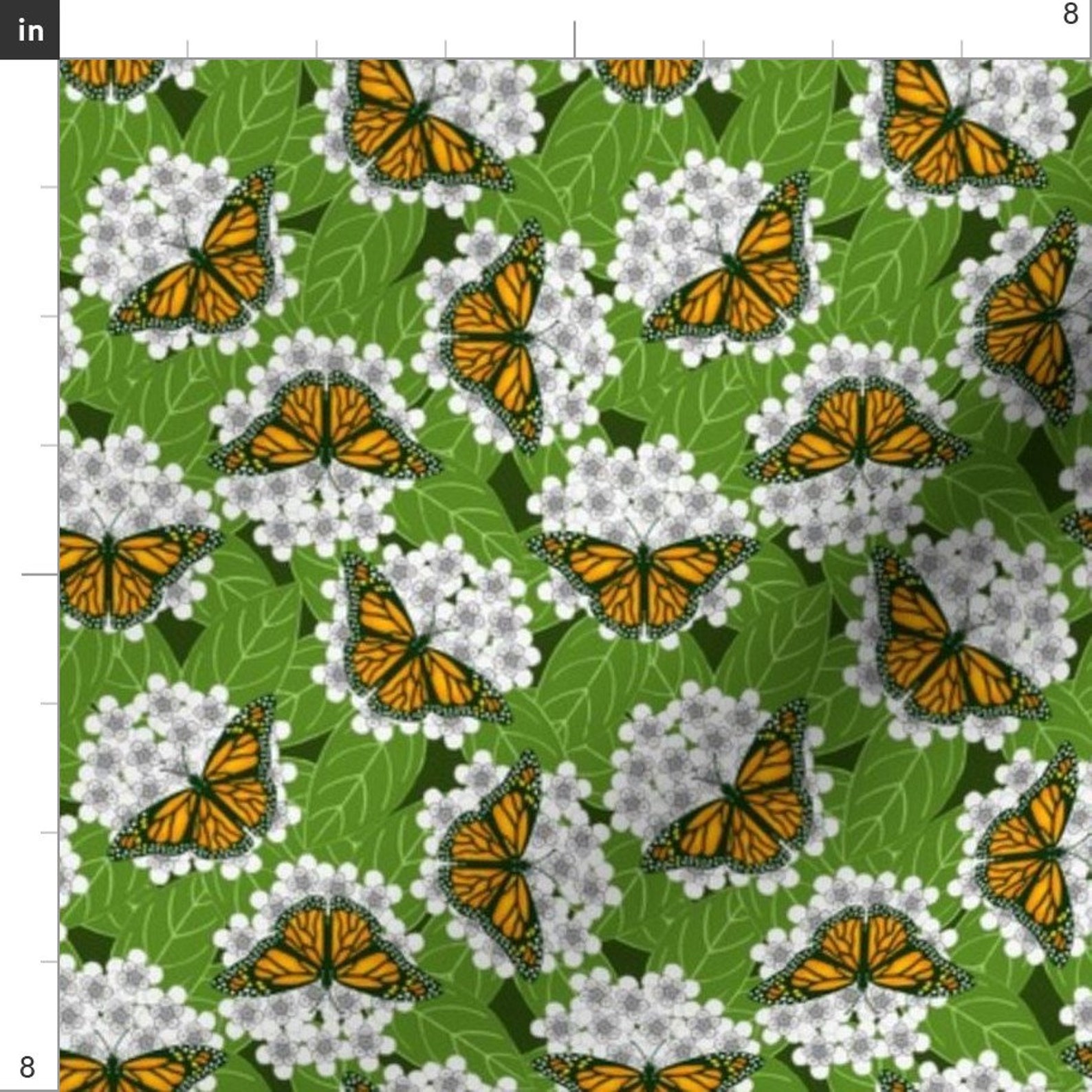Monarch Butterflies Fabric Monarchs on Milkweed by Etsy