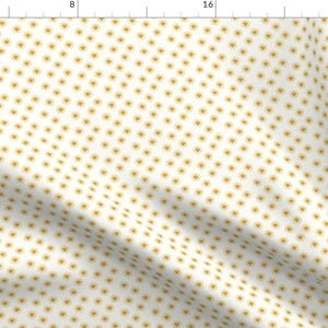 Yellow Sun Fabric - (Micro Scale) Sunshine - Cute Suns - Cream - C20bs By Littlearrowdesign - Sun Cotton Fabric By The Yard With Spoonflower