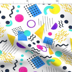 Memphis Style Fabric - Memphis Style By Runlenarun - 1990s Retro Colorful Geometric Abstract Art Cotton Fabric By The Yard With Spoonflower