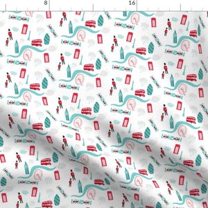 Illustrated Maps London Fabric - London By Nagorerodriguezdesign - Illustrated Maps Landscape Cotton Fabric By The Yard With Spoonflower