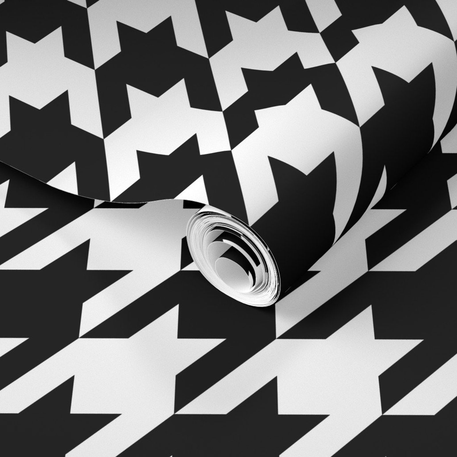 Houndstooth Wallpaper Black White Houndstooth by - Etsy