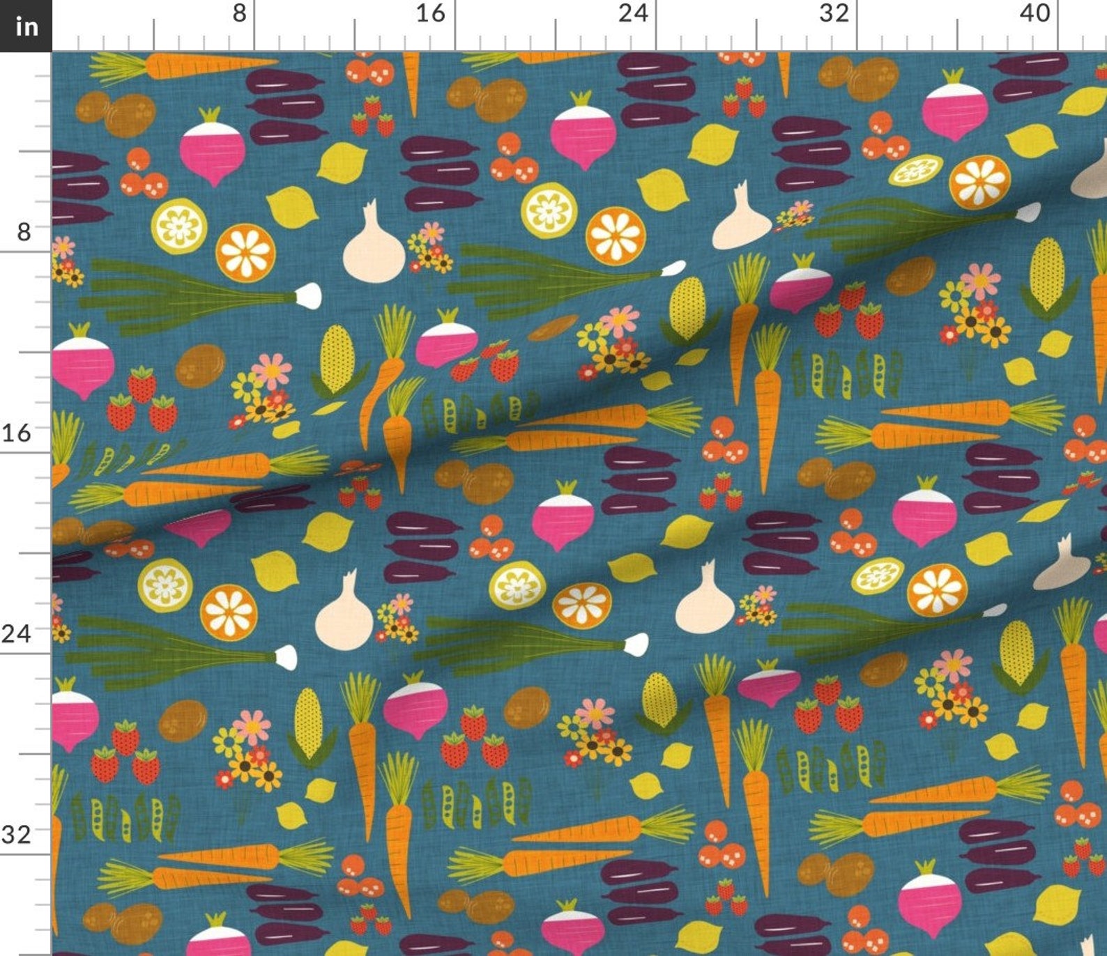 Vegetable Garden Fabric Vegetable Herb Gardens by Etsy