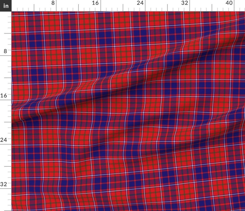 Tartan Fabric Cameron Of Lochiel Red Blue Green 6 By Weavingmajor Scottish Tartan Modern Cotton Fabric By The Yard With Spoonflower image 3