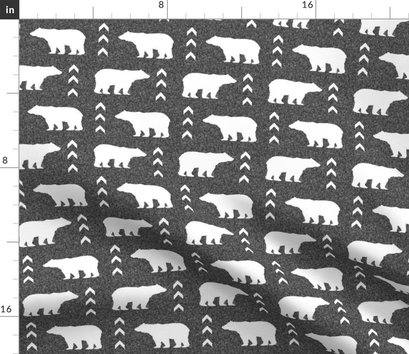 Bear Fabric Woodland Themed Fabric by Charlotte Winter Etsy