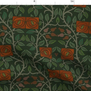 Edwardian Fabric - Arts And Crafts Lancaster Roses by muhlenkott - Art Nouveau Craftsman Victorian Fabric by the Yard by Spoonflower