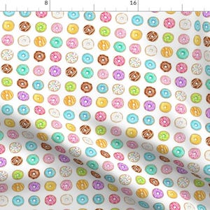 Donuts Fabric - Donuts -1 Inch By Hazel Fisher Creations- Donuts Breakfast Sweets Icing Sprinkles Cotton Fabric By The Yard With Spoonflower