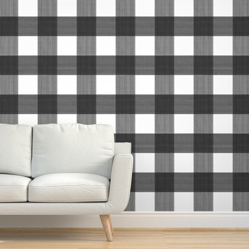 Buffalo Check Wallpaper Black 6 Buffalo Plaid by - Etsy