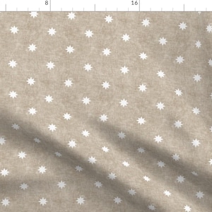 Star Fabric - Stars Vintage Farmhouse Mid Century - Stone - Lad20 By Littlearrowdecor - Beige Cotton Fabric By The Yard With Spoonflower