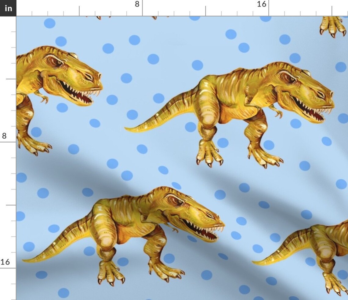 T Rex Fabric T Rex Attack by Taraput Baby Dino Nursery | Etsy