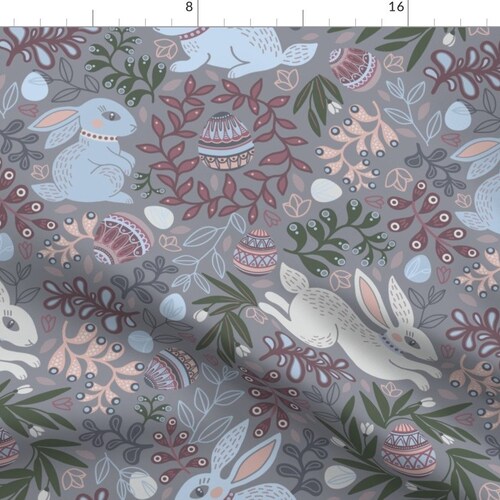 Watercolor White Rabbit Fabric White Rabbits by Svetlana - Etsy