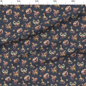 Medieval Fabric - Medieval Beasts Phantasmagoria By Taranealart - Medieval Smokey Jewel Tones Cotton Fabric By The Yard With Spoonflower image 2